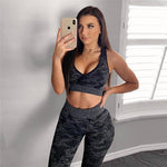 Europe and the United States hot sale seamless camouflage knit hip yoga pants sports fitness pants sexy hips seamless leggings