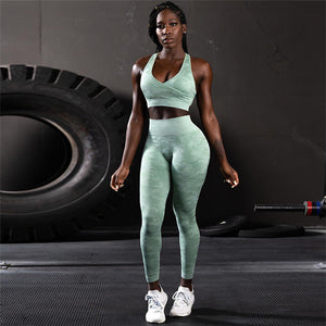 Europe and the United States hot sale seamless camouflage knit hip yoga pants sports fitness pants sexy hips seamless leggings