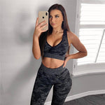 Europe and the United States hot sale seamless camouflage knit hip yoga pants sports fitness pants sexy hips seamless leggings