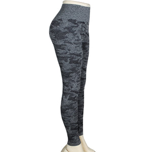 Europe and the United States hot sale seamless camouflage knit hip yoga pants sports fitness pants sexy hips seamless leggings