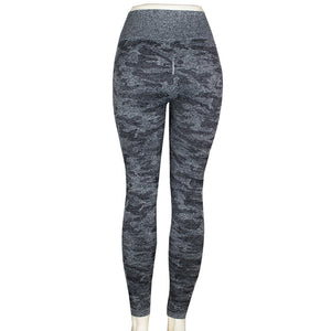 Europe and the United States hot sale seamless camouflage knit hip yoga pants sports fitness pants sexy hips seamless leggings