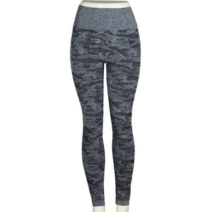 Europe and the United States hot sale seamless camouflage knit hip yoga pants sports fitness pants sexy hips seamless leggings